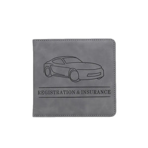 Gray short-format vehicle document holder
