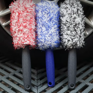 Wheel brushes displayed in several colors