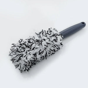 Black and white microfiber brush with hanging hole