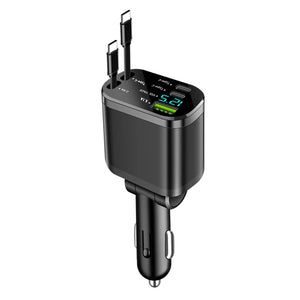 Car charger with cable ends on a white background
