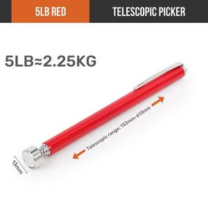 Red pickup tool with supplier pull-rating graphic