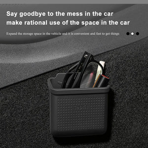 Storage pocket mounted on a vehicle trim surface