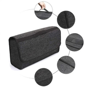 Felt box with handle and edge detail insets