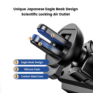 Rear clip and vent attachment of a phone holder