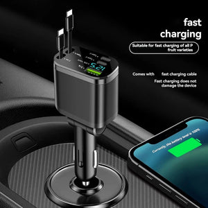 Charger and retractable cable in a vehicle scene