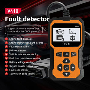 Supplier graphic listing V410 reader functions