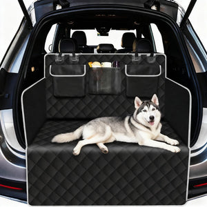 Dog resting on a black cargo-area liner