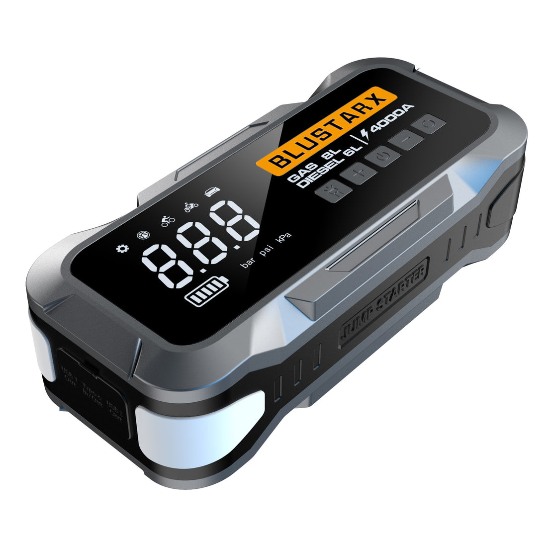 BLUSTARX 4000A Portable Car Jump Starter With Air Compressor