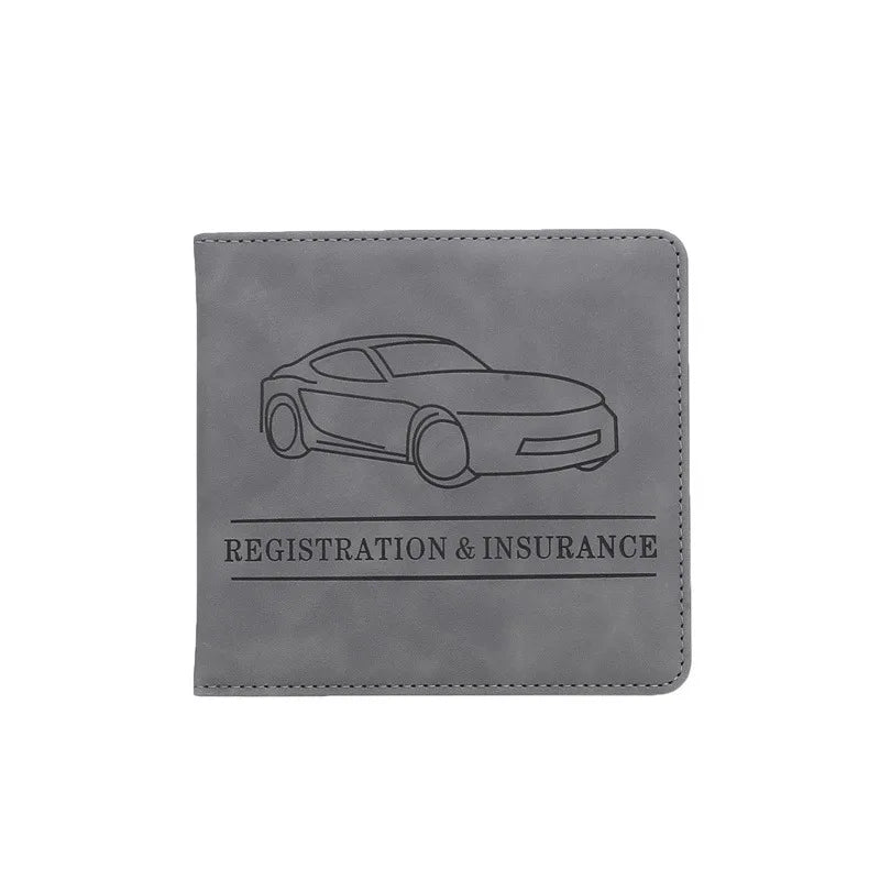 Gray short-format vehicle document holder
