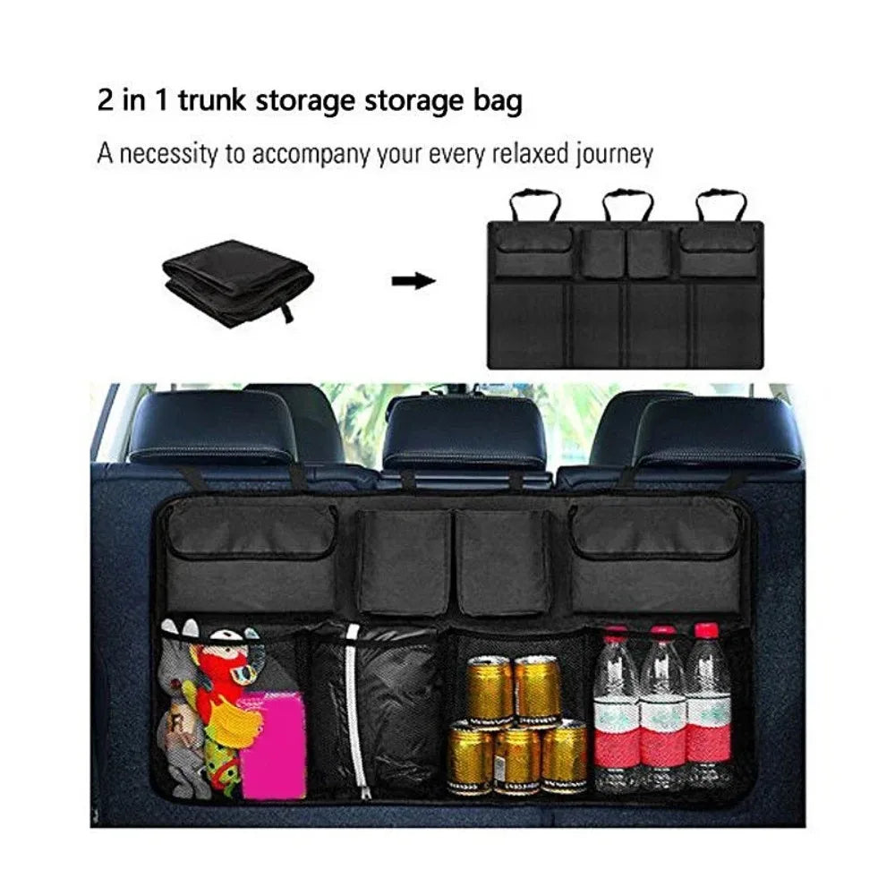 Hanging organizer illustrated open and folded