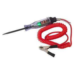 Transparent-handle probe tester on a white background