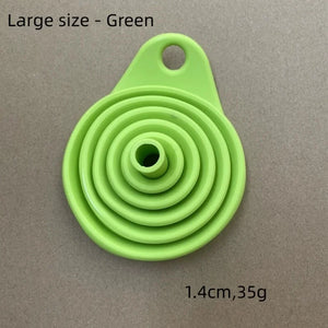 Green large-format funnel folded flat