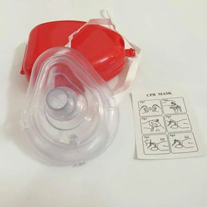 Mask and case photographed beside an instruction leaflet