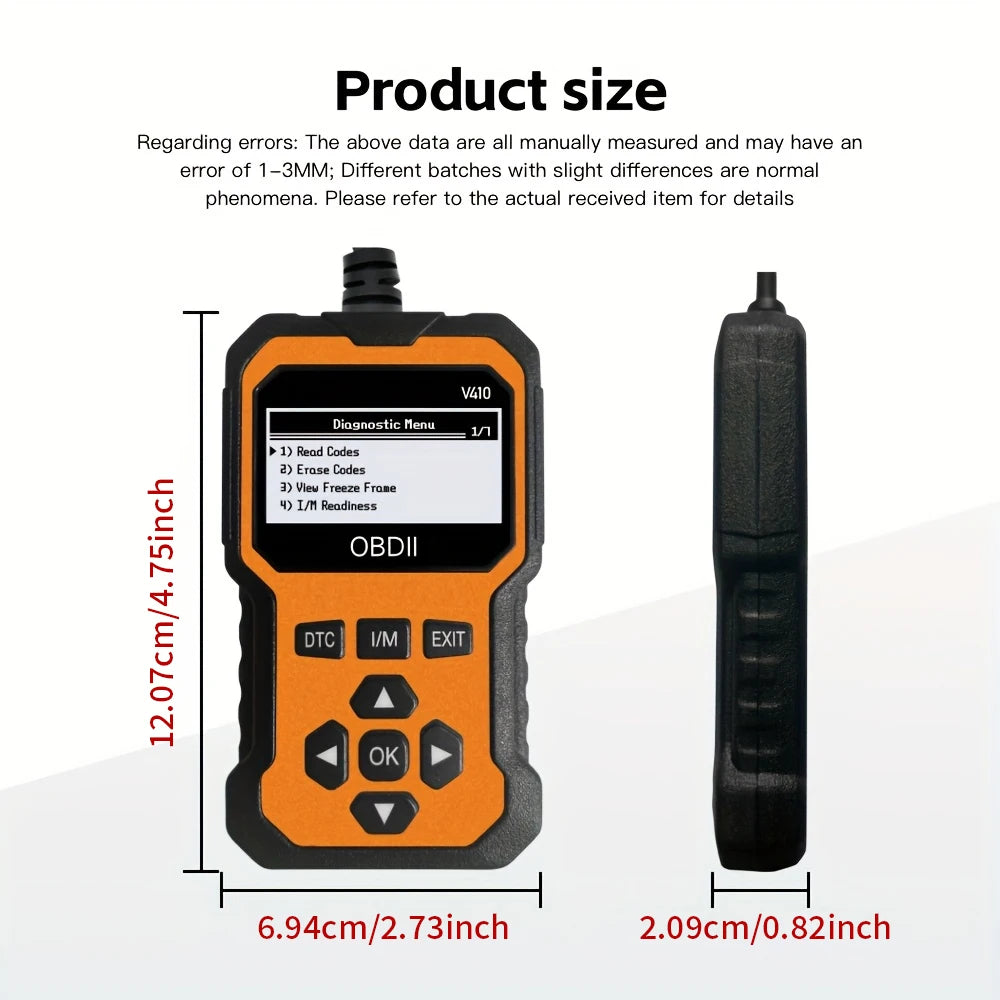 Supplier dimensions for a V410 reader