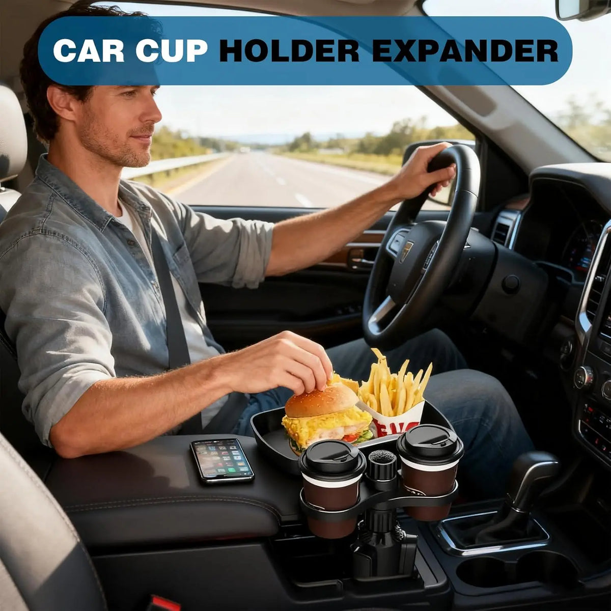 Supplier lifestyle illustration of a car tray