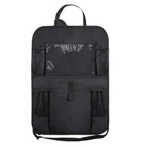 Single black organizer with clear tablet pocket