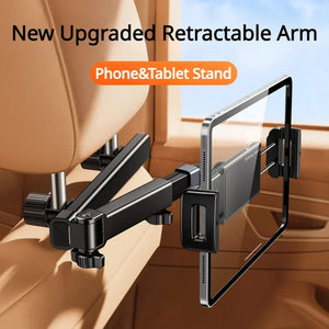Headrest holder positioned for a rear-seat tablet