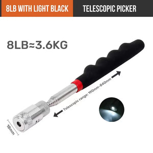 Lighted telescoping pickup tool with supplier dimensions