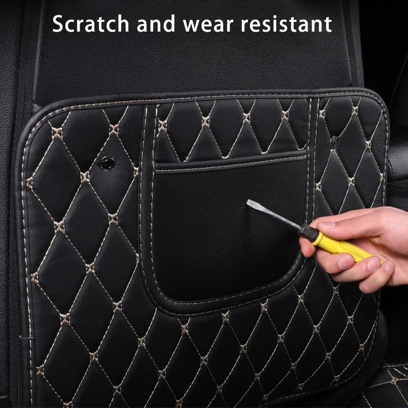 Supplier promotional scratch demonstration on a seat protector