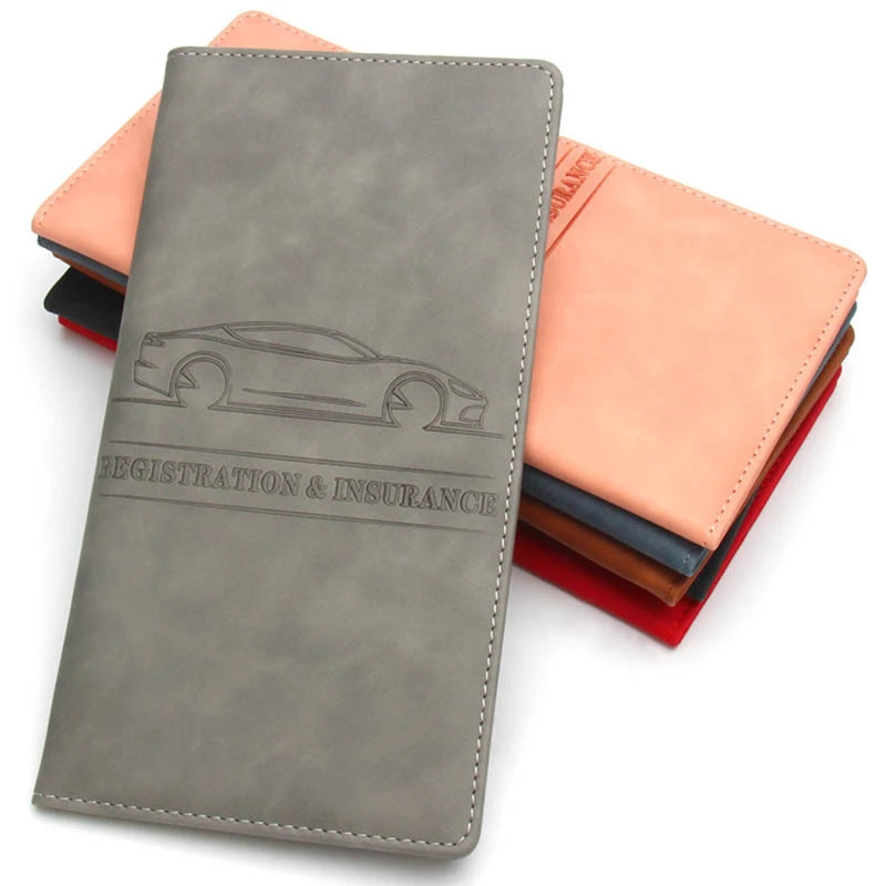 Long vehicle document holders shown in different colors
