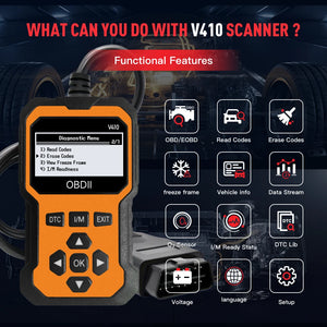 Supplier feature illustrations for the V410 reader