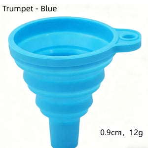 Small blue funnel unfolded