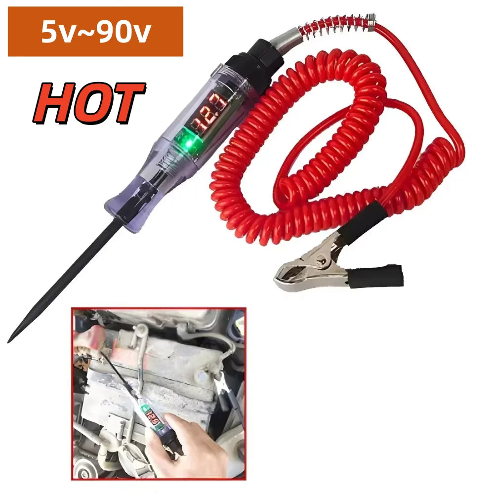 Supplier voltage-range promotional graphic for a probe tester