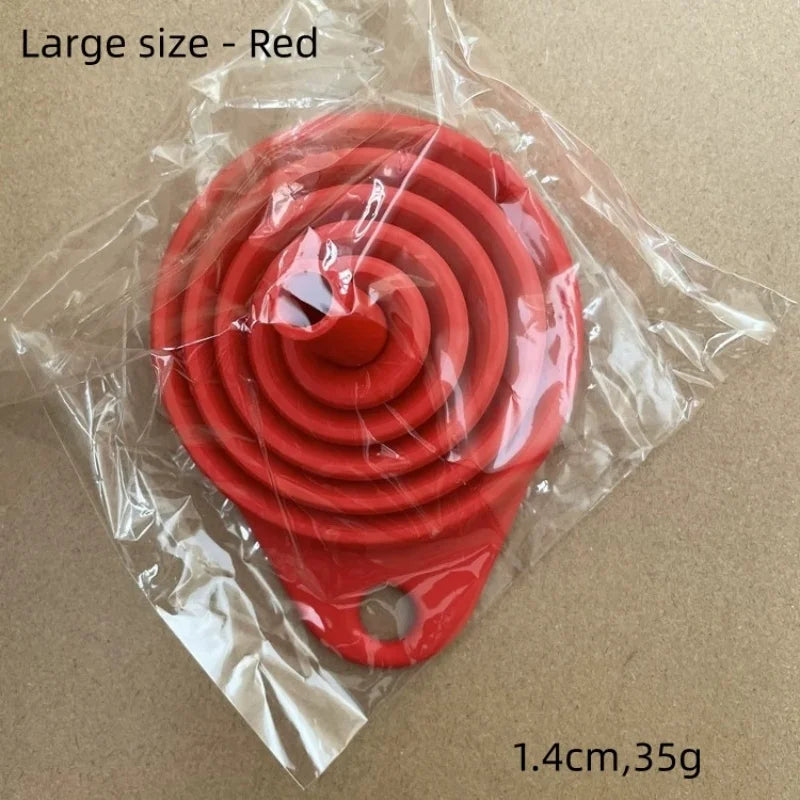 Large red funnel in packaging