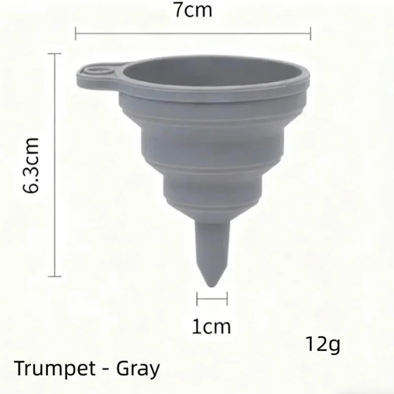 Small gray funnel with supplier dimensions