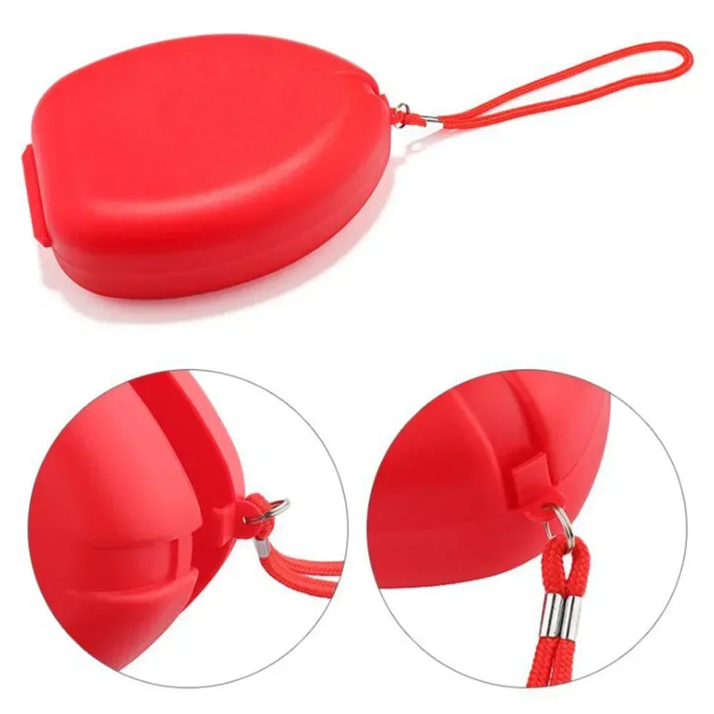 Red mask carry case open and closed