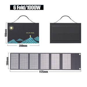 Six-panel folding bag with supplier size diagram