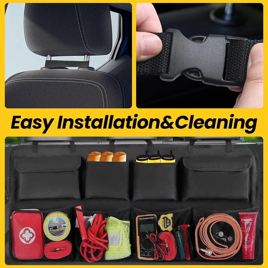 Organizer hanging straps and pocket arrangement