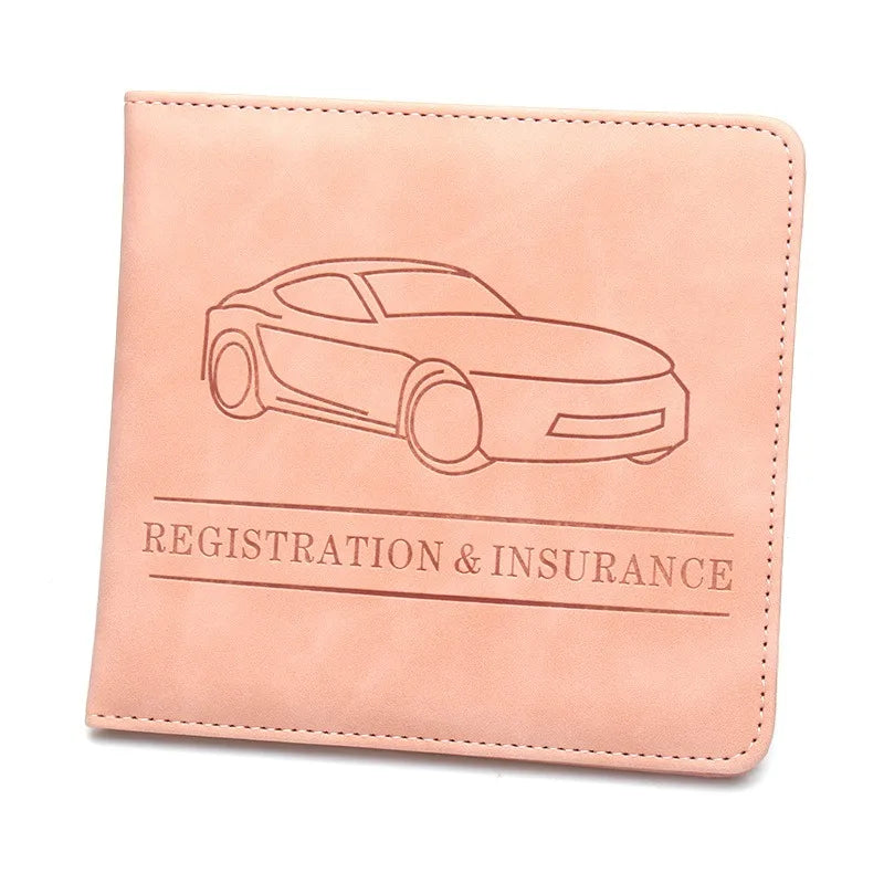 Pink long-format vehicle document holder