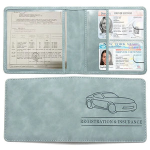Open vehicle document holder with transparent pockets