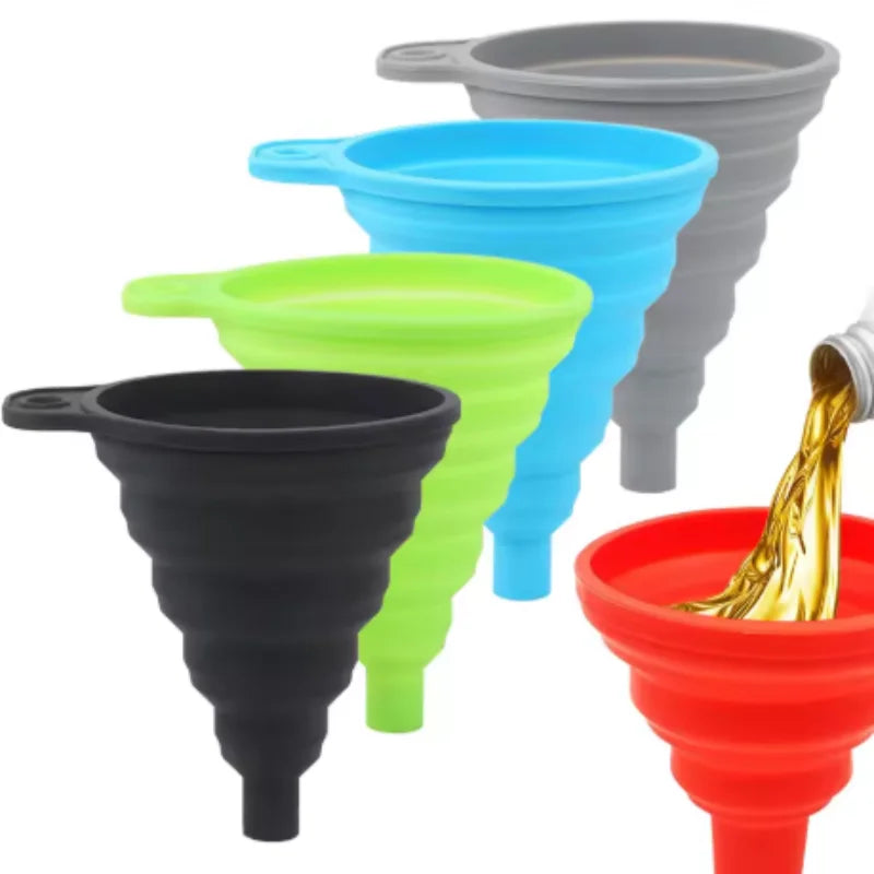 Collapsible funnels in several colors
