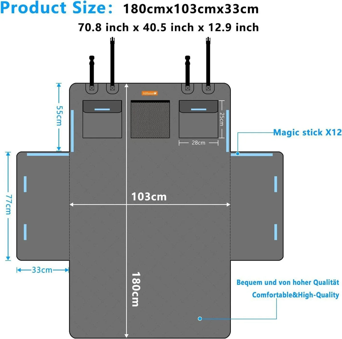 Supplier measurement diagram for a cargo liner