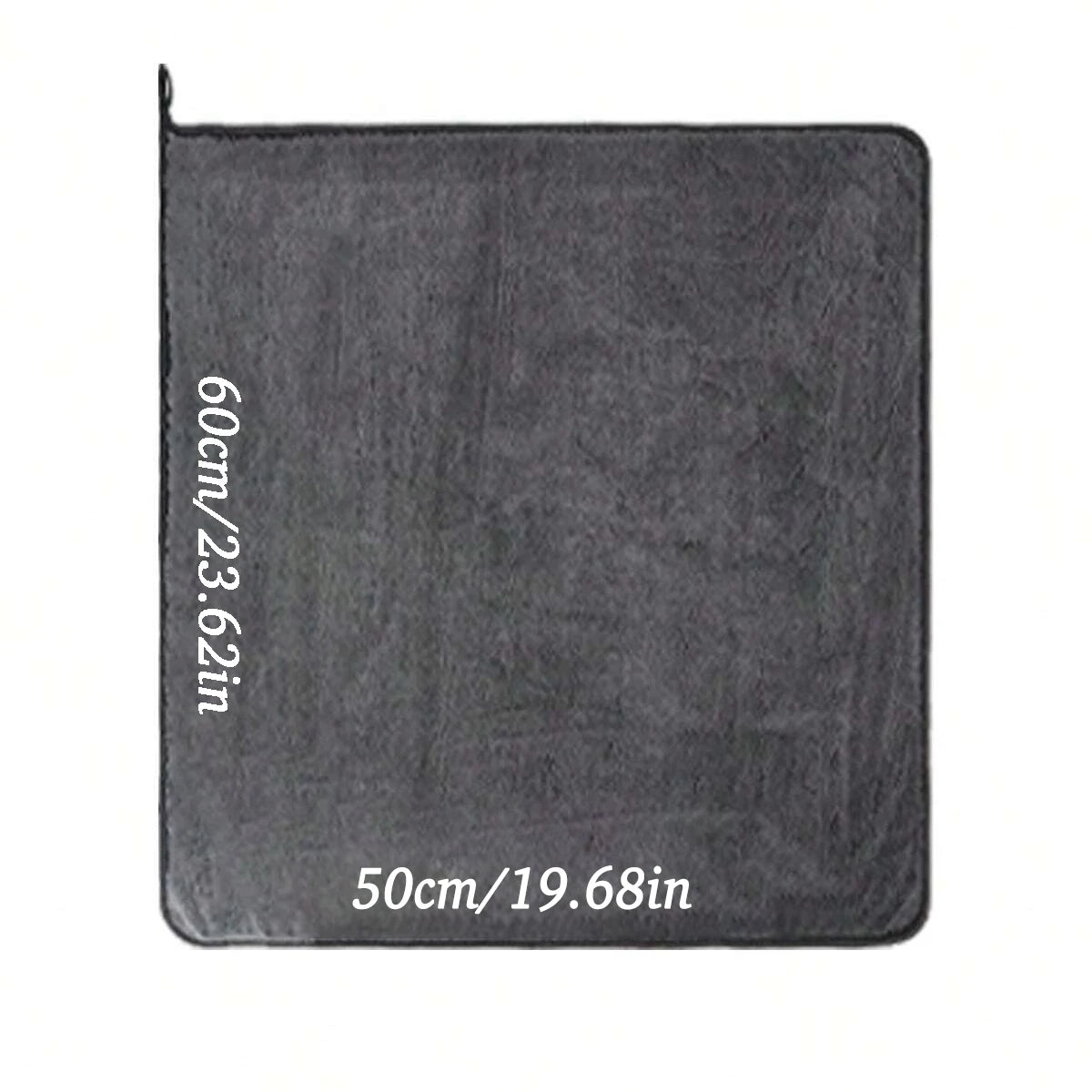 Microfiber towel shown with a second size diagram