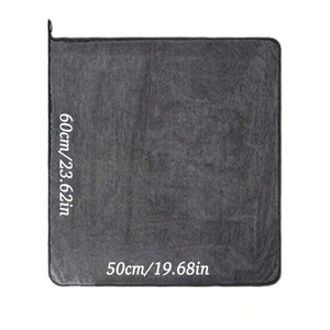 Microfiber towel shown with a second size diagram