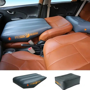 Inflatable car gap cushion illustrated with two shapes