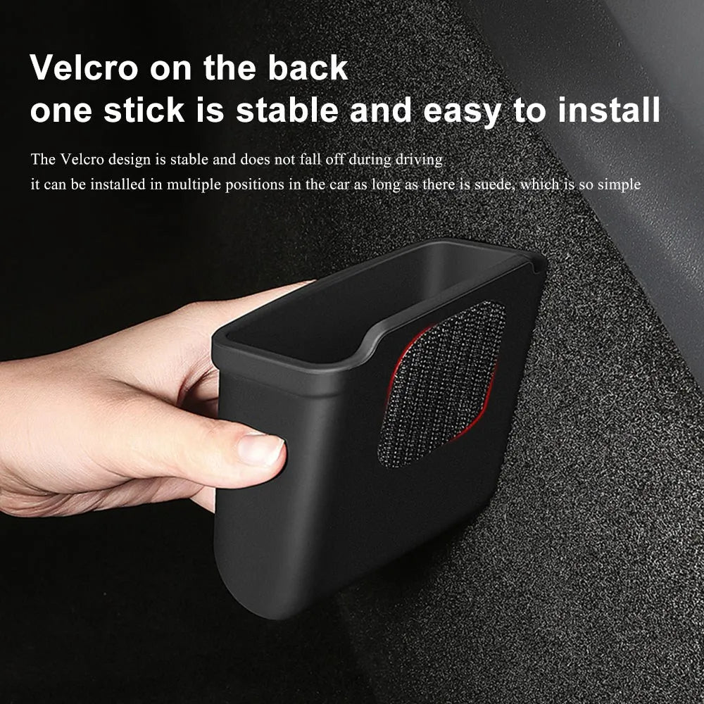 Rear attachment area of a vehicle storage pocket
