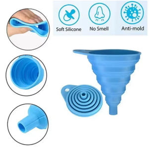 Supplier material and feature graphic for a collapsible funnel
