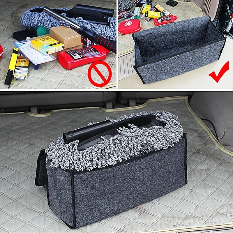 Felt storage boxes illustrated holding small items