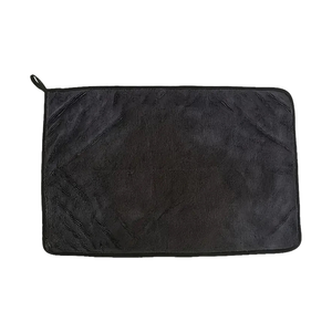 Dark-gray microfiber towel with hanging loop
