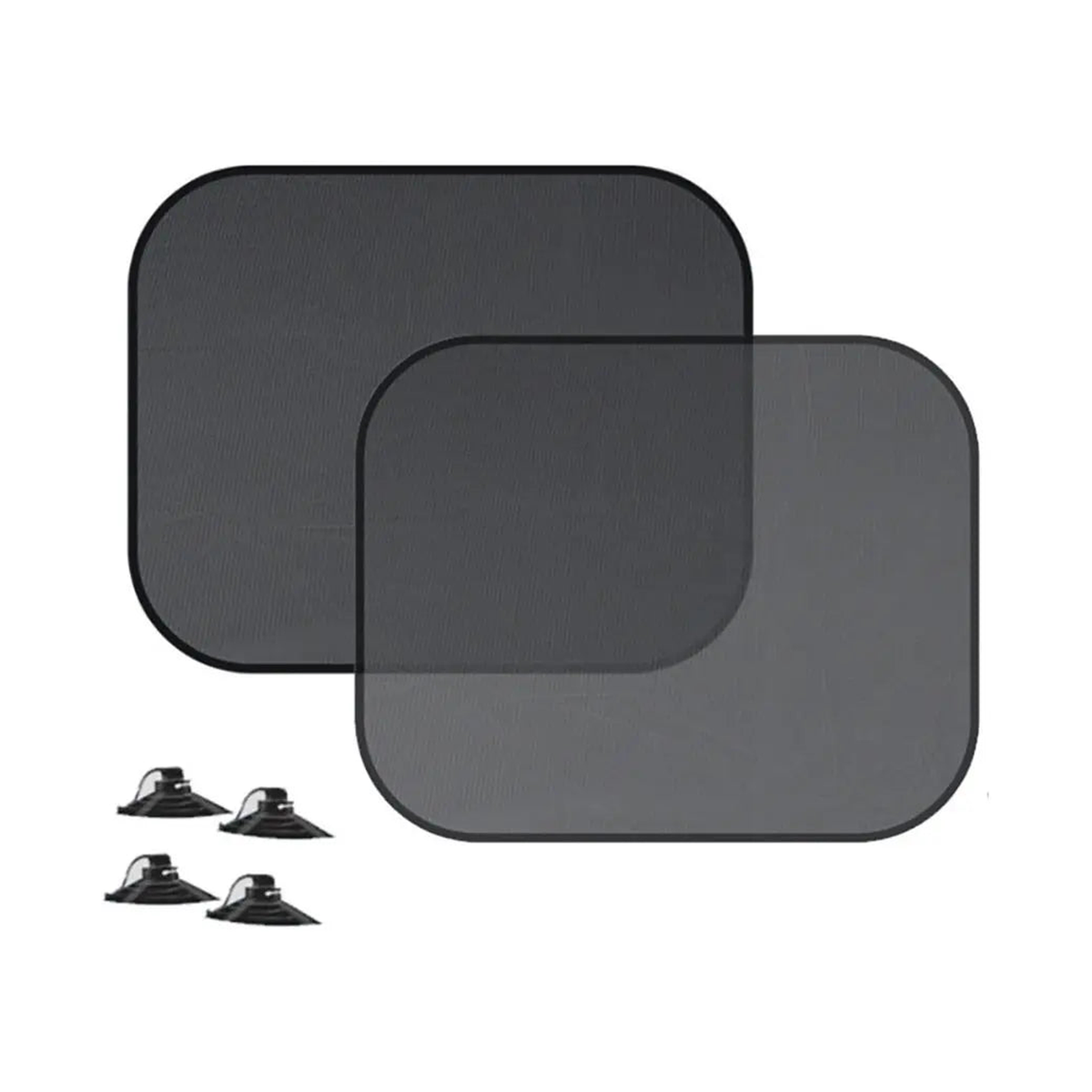 Two rear-window mesh shades with attachment pieces