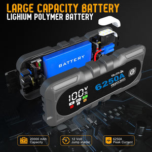 BLUSTARX 6250A Portable Car Jump Starter - Blustarx
