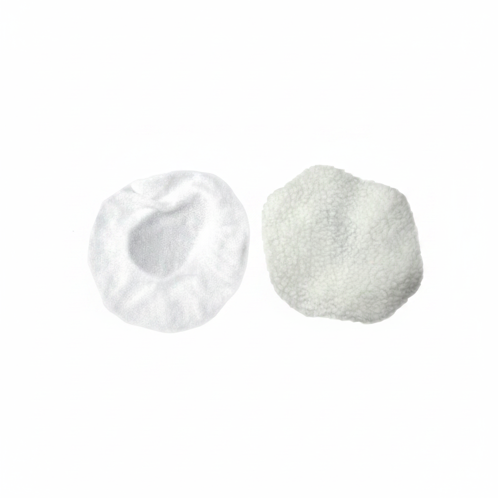2 bonnets de lustrage polisseuse - fond blanc